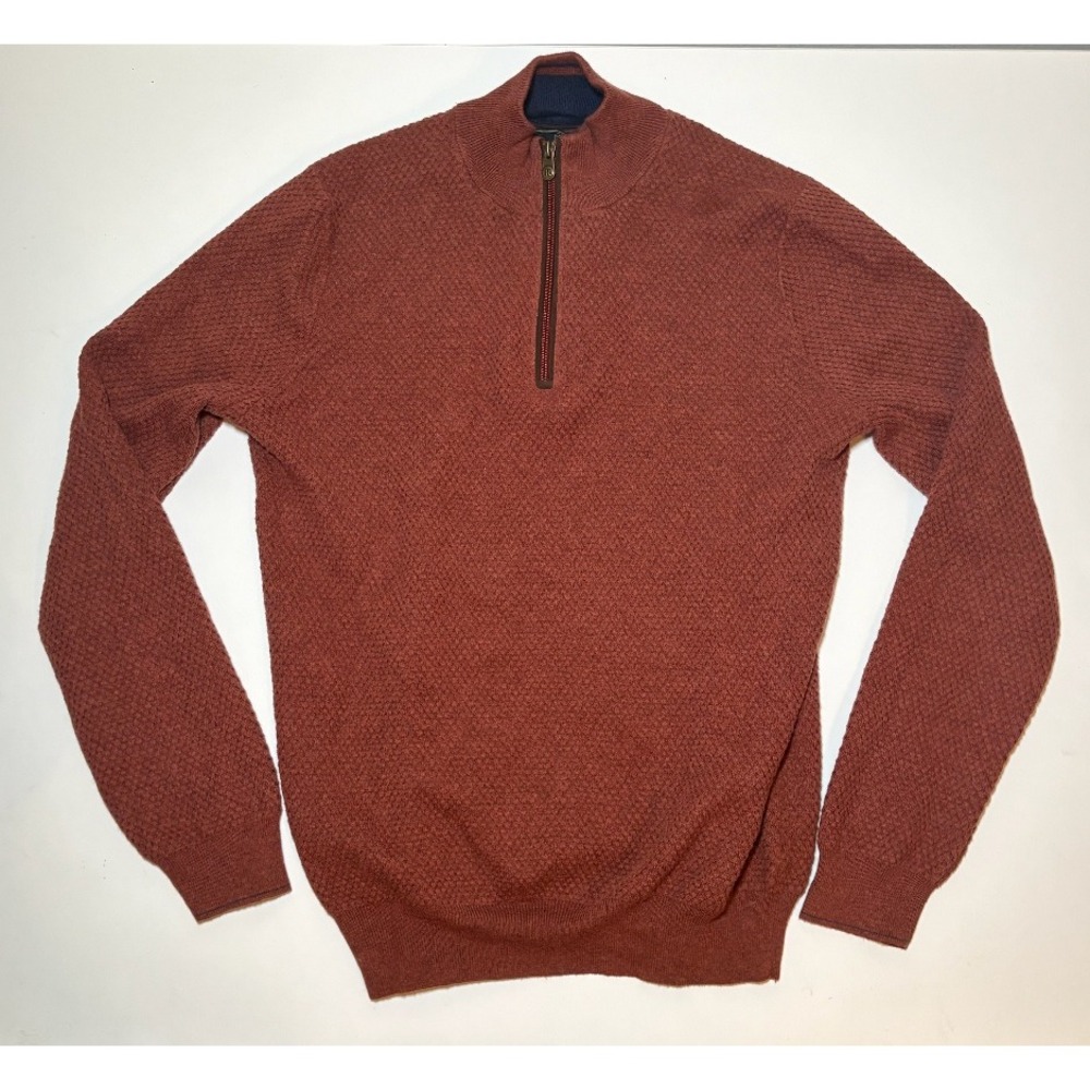 Jos A Bank Reserve Men's cotton/cashmere Quarter Zip Rust Sweater | NWT | M
